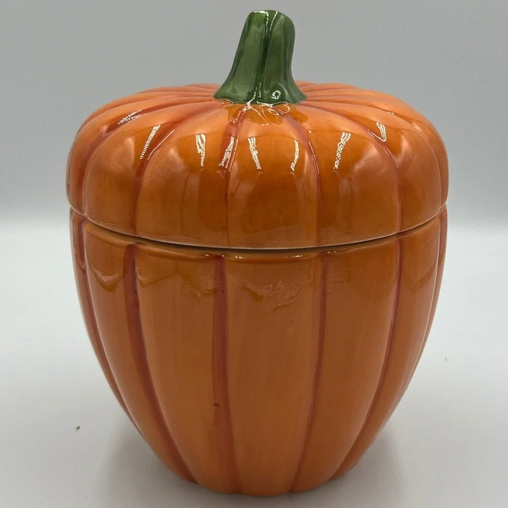 Boston Warehouse Pumpkin Cookie Jar Unisex OS Orange NWOT 26176 Ceramic Harvest